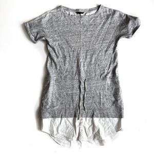 Banana Republic Gray Short Sleeve Knit Dress With White Detail - S